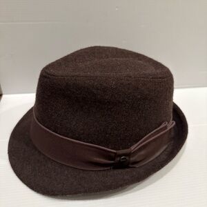 Stetson Brown Wool Fedora Hat with Ribbon Band